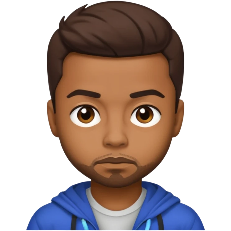 Raz B with dark brown hair emoji