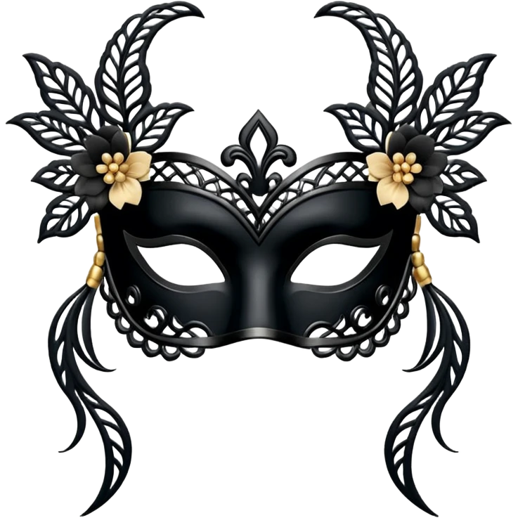 Un masque de balle masqué en dentelle noir emoji