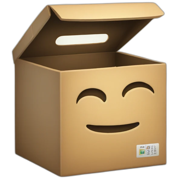 a box,written the word "content" on it emoji