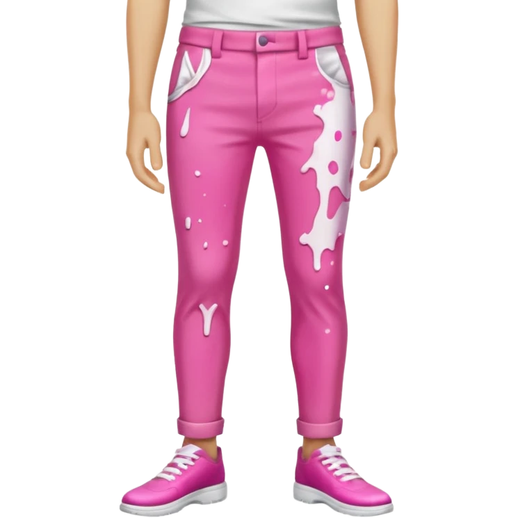 paint splashed pink pants emoji