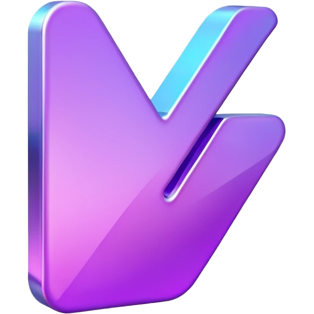 holographic purple checkmark symbol emoji