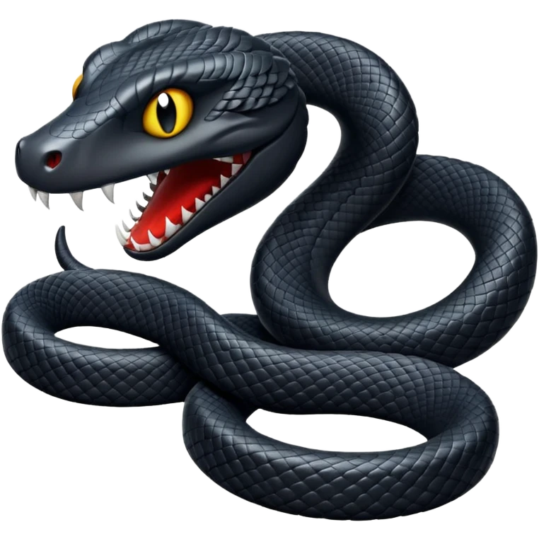 Black snake with fangs  emoji