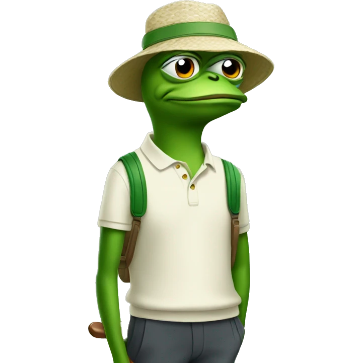 Pepe in golf clothes emoji