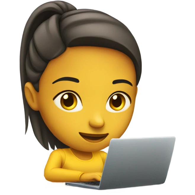 yellow skin girl in laptop emoji