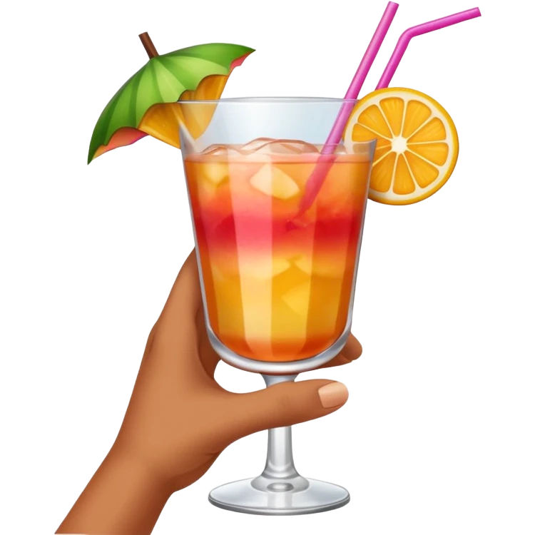 holding fruity cocktail emoji