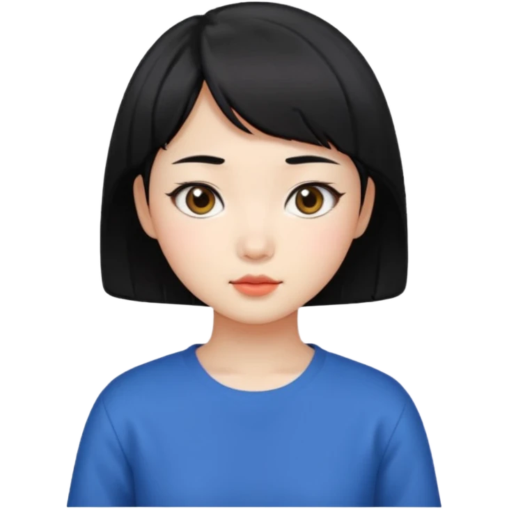 korean girl short black hair emoji