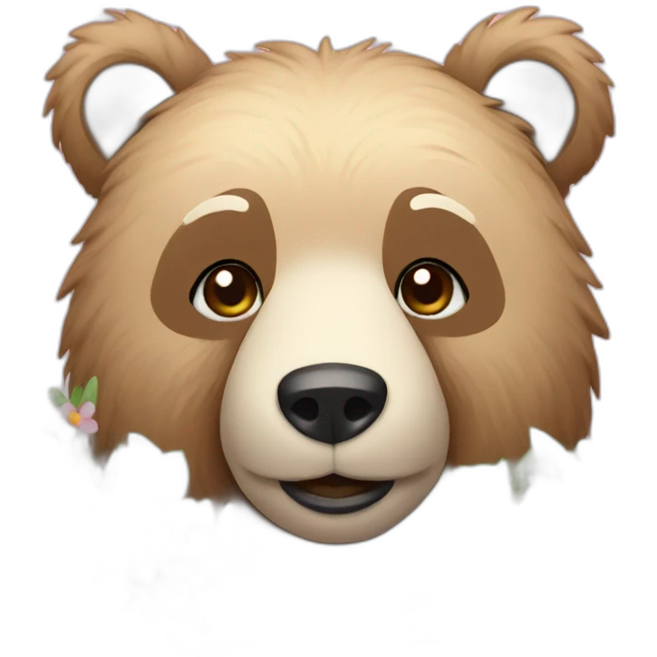 bear with flowers emoji