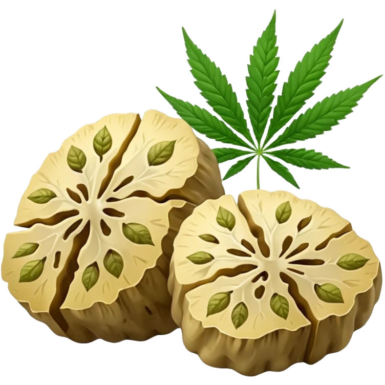 slices of white truffle with cannabis leaf emoji