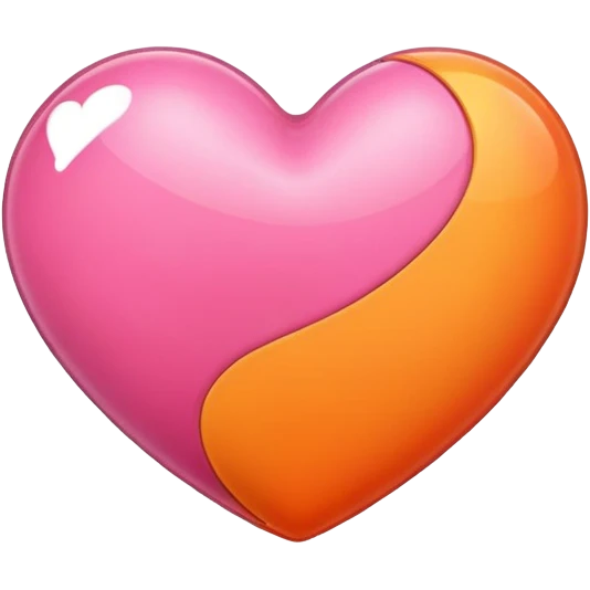 Pink and orange heart emoji