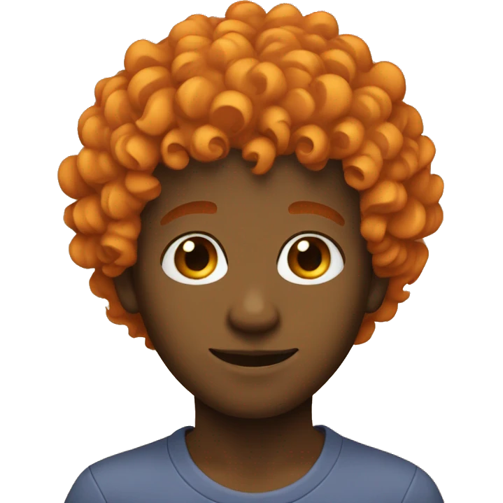 Orange Boy Curly Hair  emoji