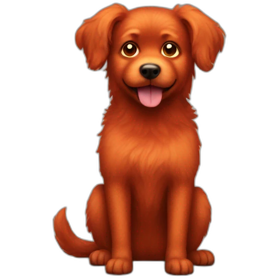 fuzzy red dog emoji