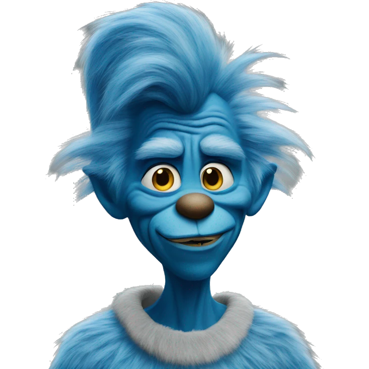 A blue grinch  emoji