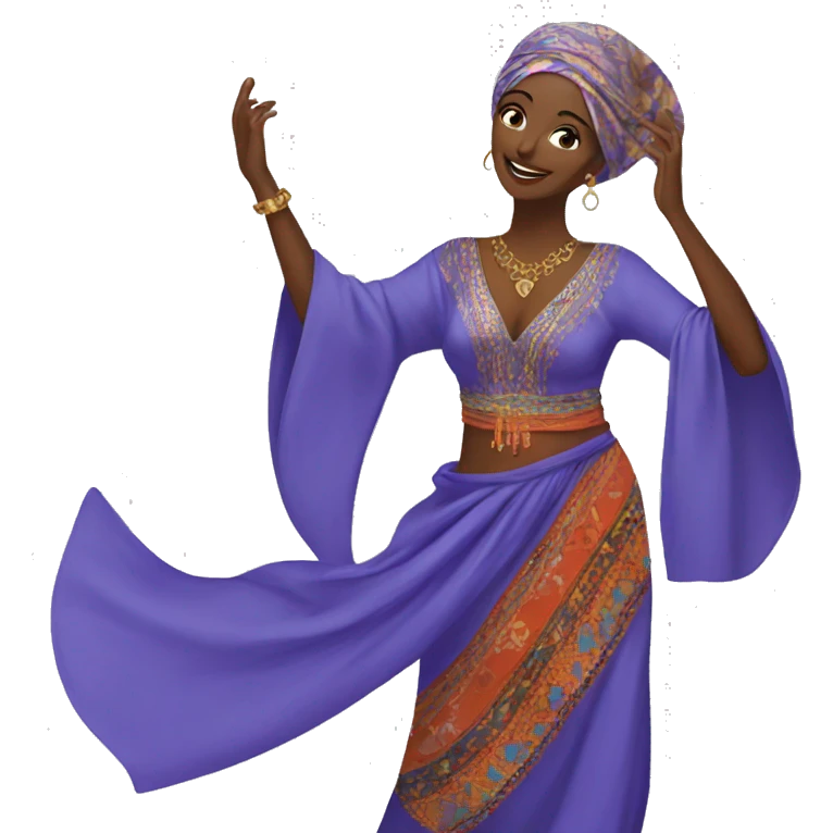 Woman dance whit Moroccan caftan emoji