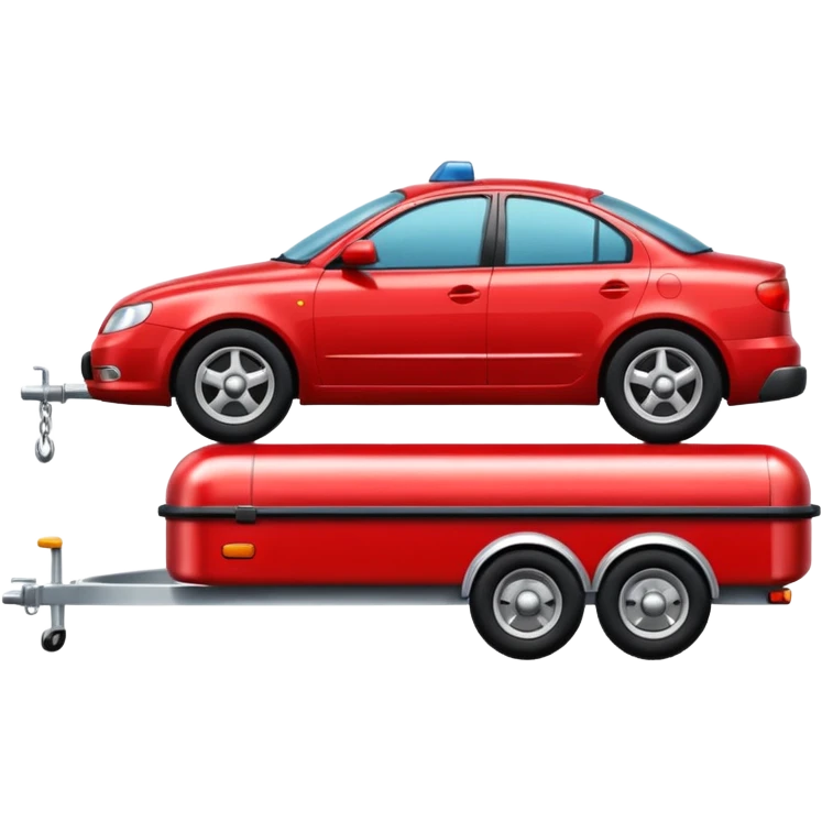 car towing a trailer with towbar emoji