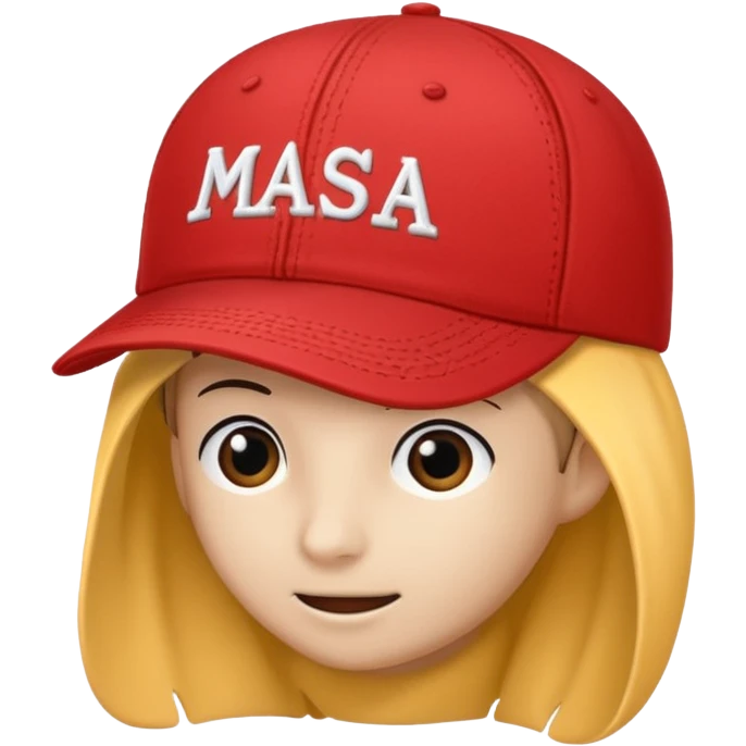Red baseball cap that reads MASA emoji