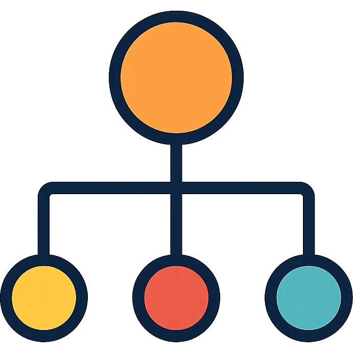 A structured data icon representing a network, clean and modern design, suitable for digital interfaces. emoji