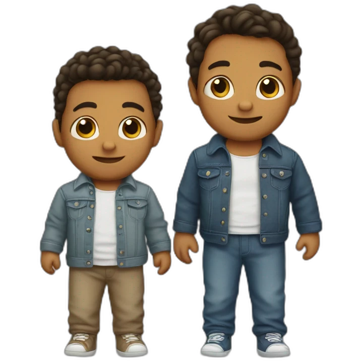2 brothers - one baby and one little emoji
