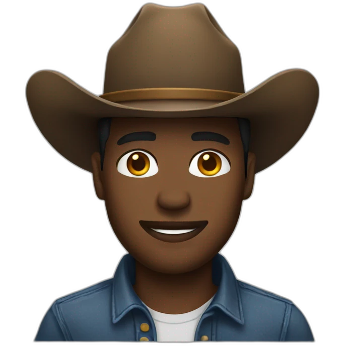 black man wearing cowboy hat emoji