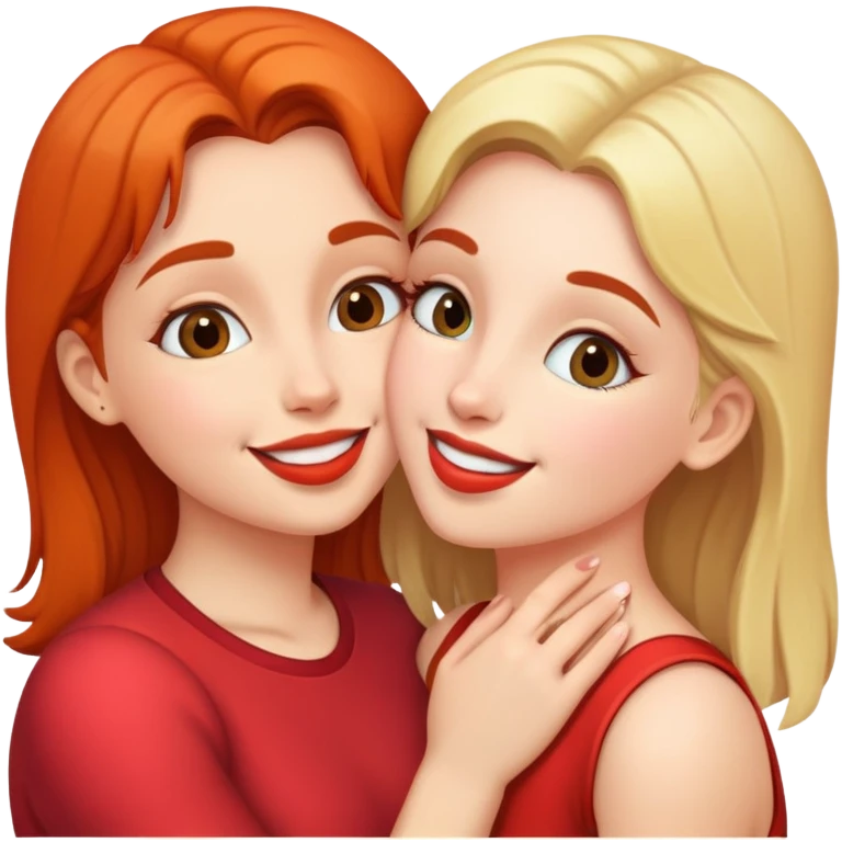 Two girls kissing emoji