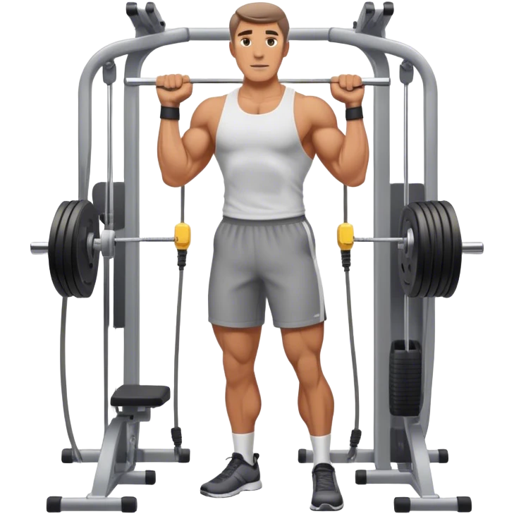 standing fit man cable-machine-exercise emoji