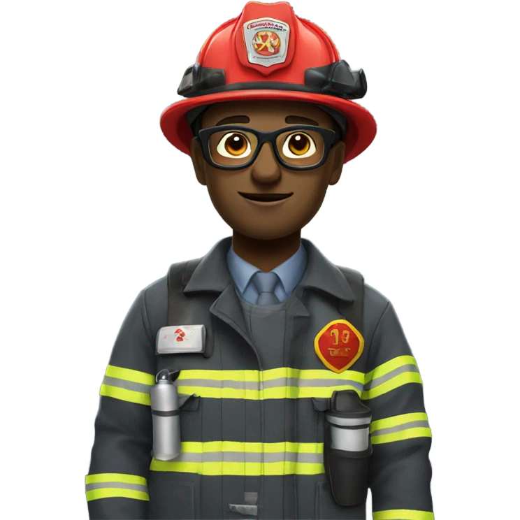 Nerdy firefighter  emoji