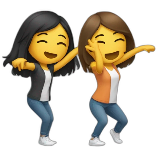 2 filles qui font un dab emoji