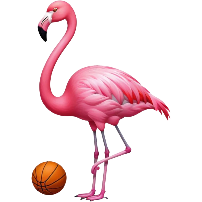 flamingo playing basketball emoji