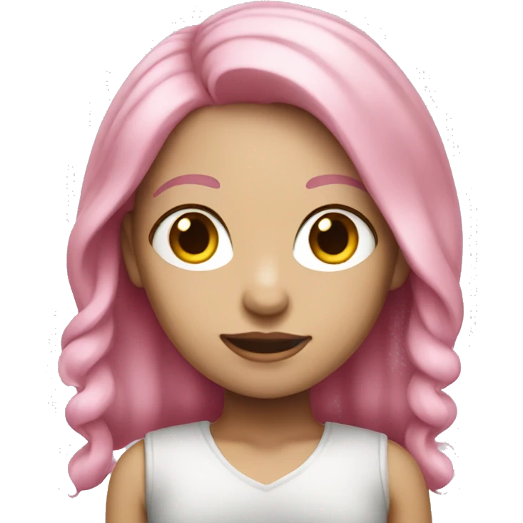 Girl with pink hair white skin working  emoji