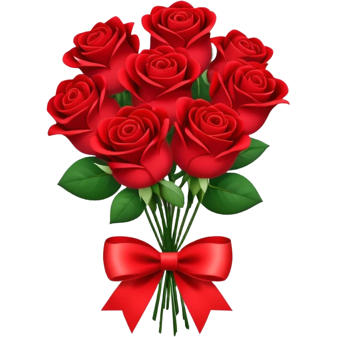Bouquet of roses and present with heart emoji