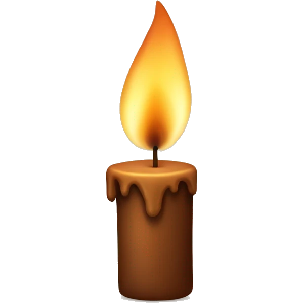 Brown candle without flame but aestethic emoji