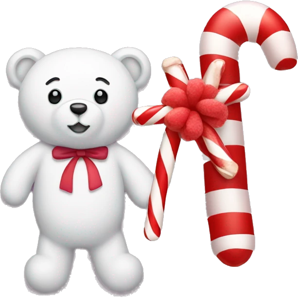Candy cane and a teddy bear emoji