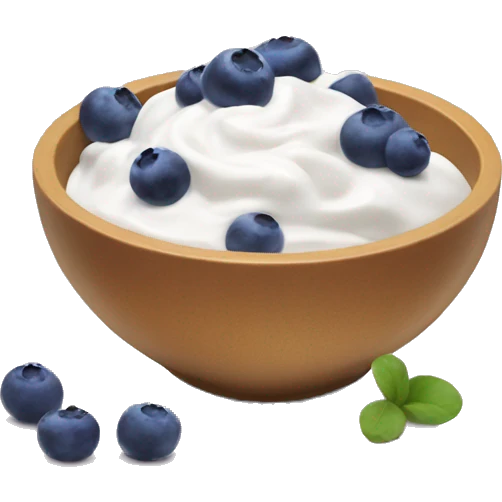 yoghurt bowl with blueberries emoji