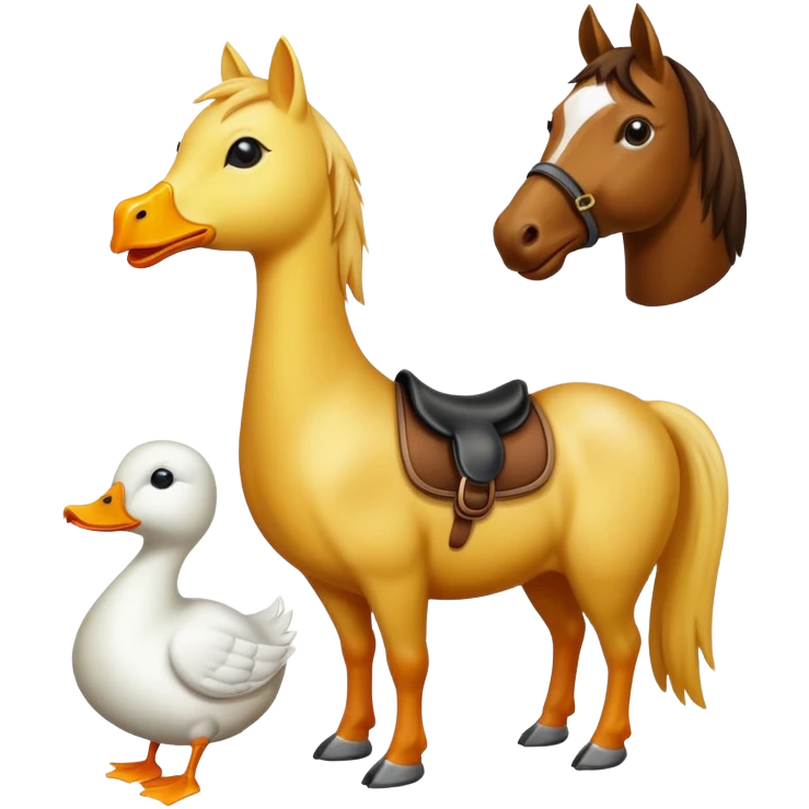 gatto anatra e cavallo emoji