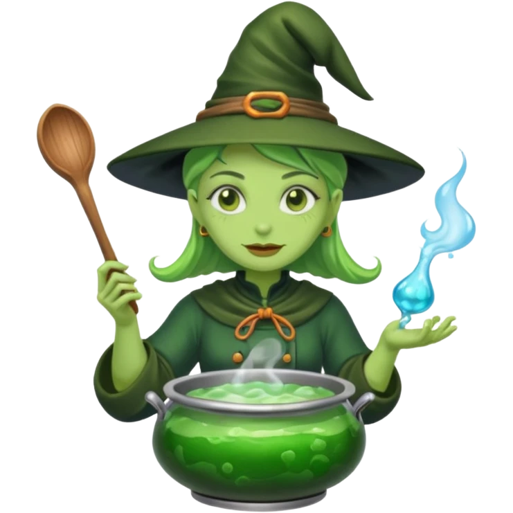 green witch cooking potion emoji