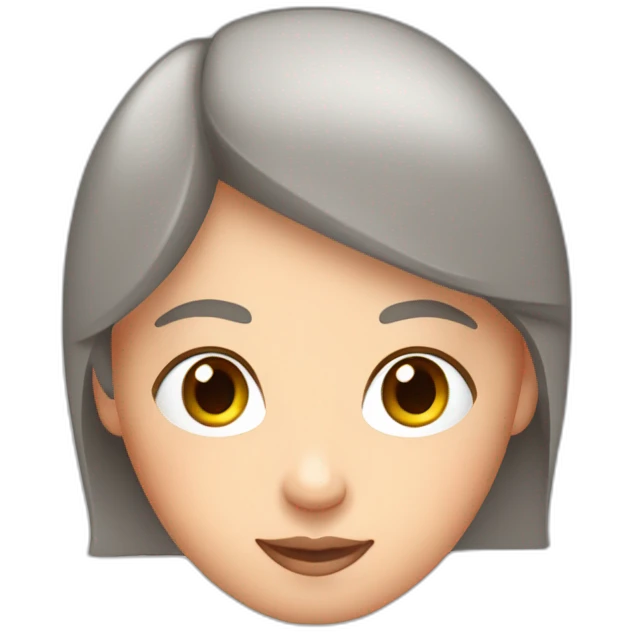 Gray straight haired white girl with terracotta t-shirt and sparkles around the head emoji