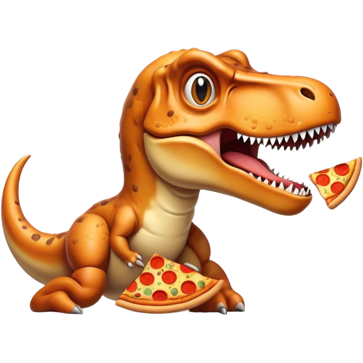 T. rex eating pizza emoji