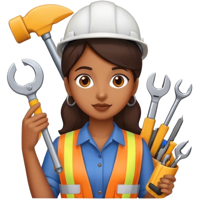 brown girl as an engineer  emoji
