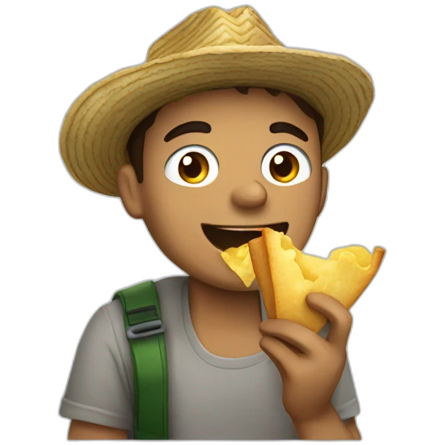 Guy eating crisps in guatemala emoji