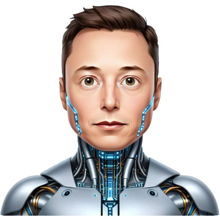 Elon Musk as a cyborg emoji