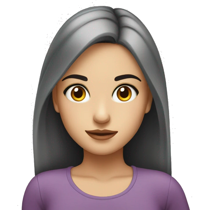 Create an emoji of a beautiful girl's face with large, expressive eyes and well-defined, arched eyebrows. Both eyes and eyebrows should look symmetrical and attractive only both eyes are needed not needed an body emoji