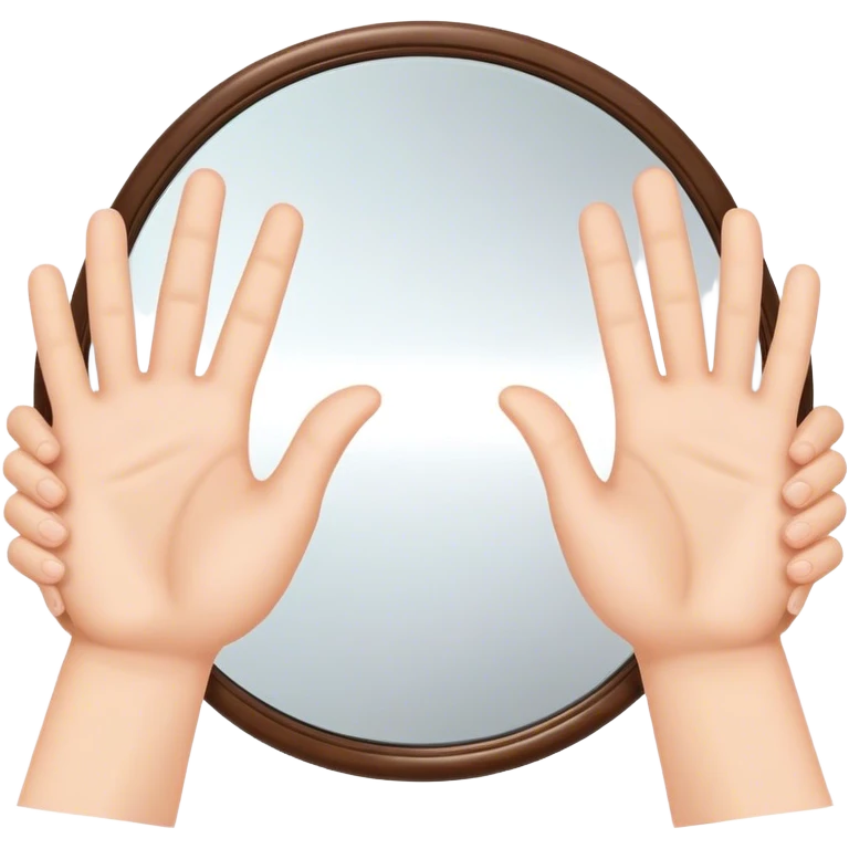 palms clapping another's hand in mirror
 emoji