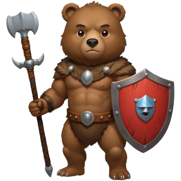bear defense warrior with shield emoji