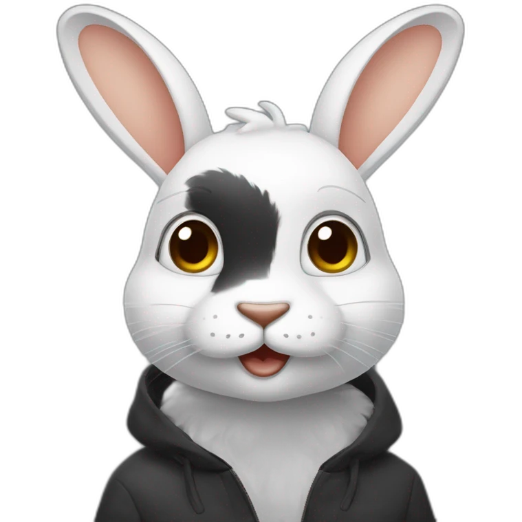 Lapins moitié du visage tout noir emoji