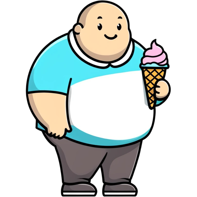 fat man with ice cream, inspired by Lilo and Stitch emoji