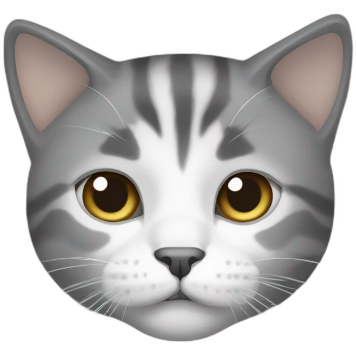 grey and white cat Rambo style emoji