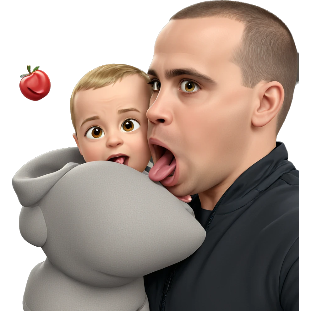 baby boys showing tongues emoji