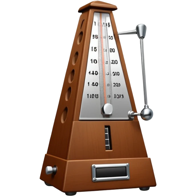 classic wooden metronome with swinging arm emoji