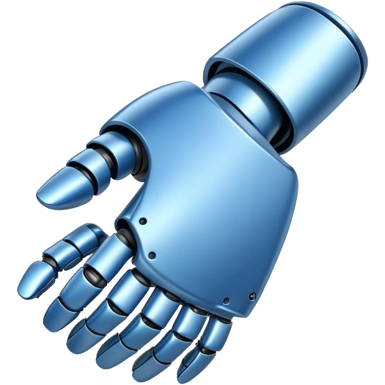 blue robot hand pointing right emoji