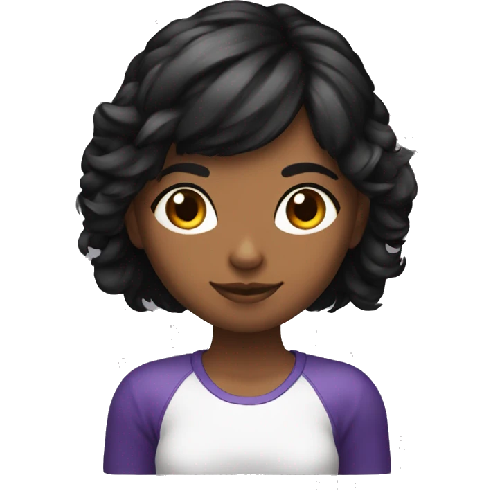 una chica gamer de pelo negro con orejas de gatito enamorada emoji