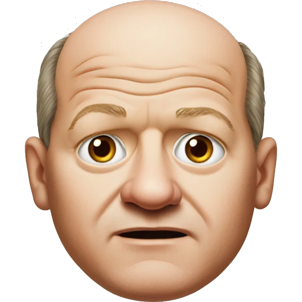 photorealistic Olaf Scholz shrugs emoji
